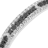 0.16ct Black Diamond and 0.16ct Diamond Eternity Ring in 9ct White Gold